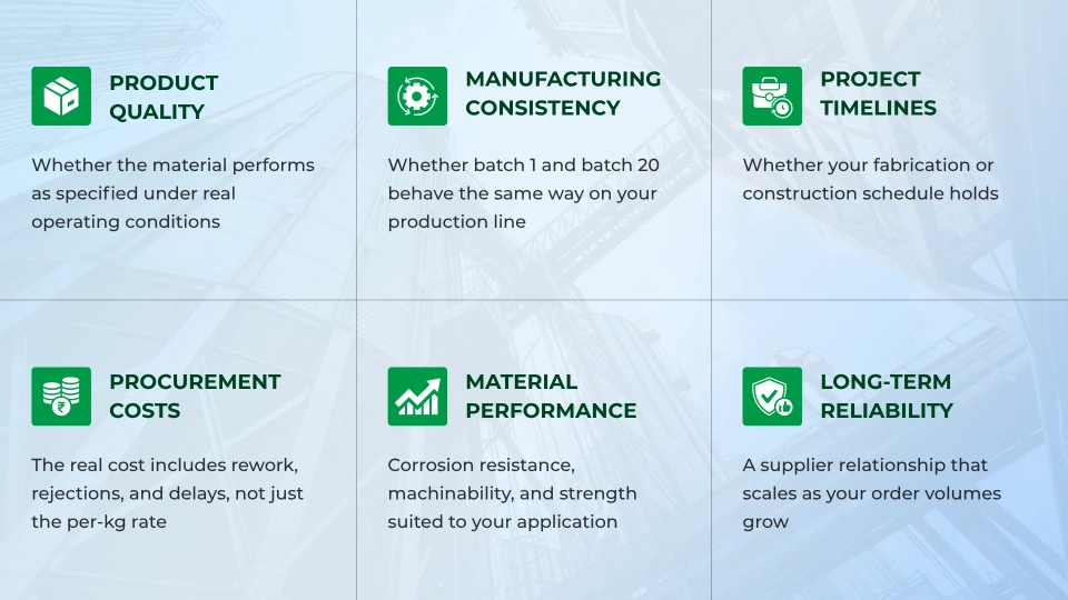 Six key factors to evaluate when choosing a stainless steel supplier - Star Steels Co.